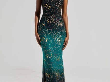 LUNA METALLIC OMBRE PRINTED MIDI DRESS Supply