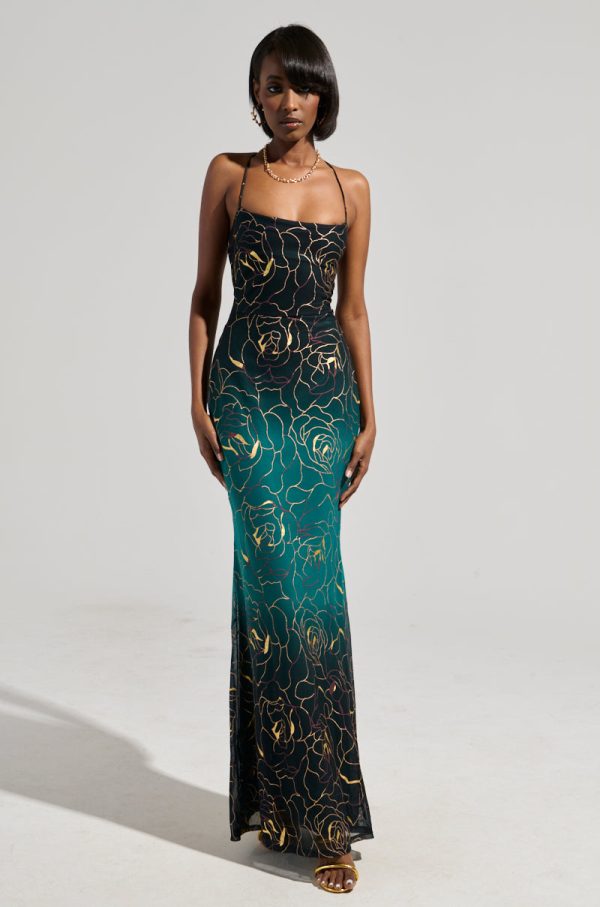 LUNA METALLIC OMBRE PRINTED MIDI DRESS Supply