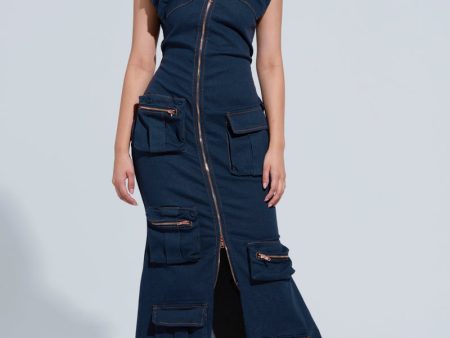 DONT MESS WITH ME COLLARED DENIM MAXI DRESS Online