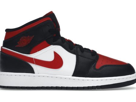 Air Jordan 1 Mid Black Fire Red (GS) Online Sale