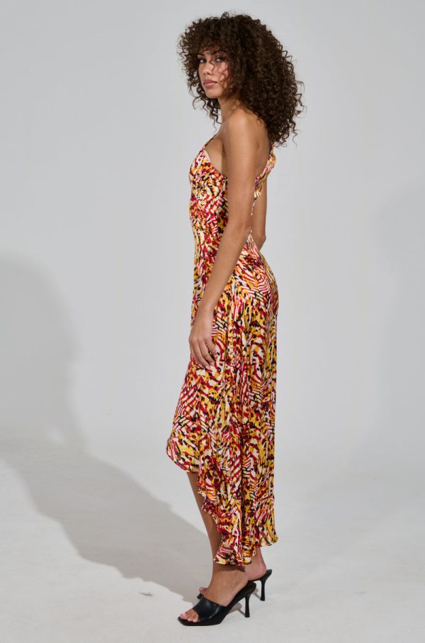 ZAMIRA PRINTED SATIN MAXI DRESS Online now