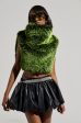 HEADED TO ASPEN SLEEVELESS FUR TOP IN GREEN Online