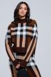 ELISE PLAID MOCK NECK SWEATER Online Sale