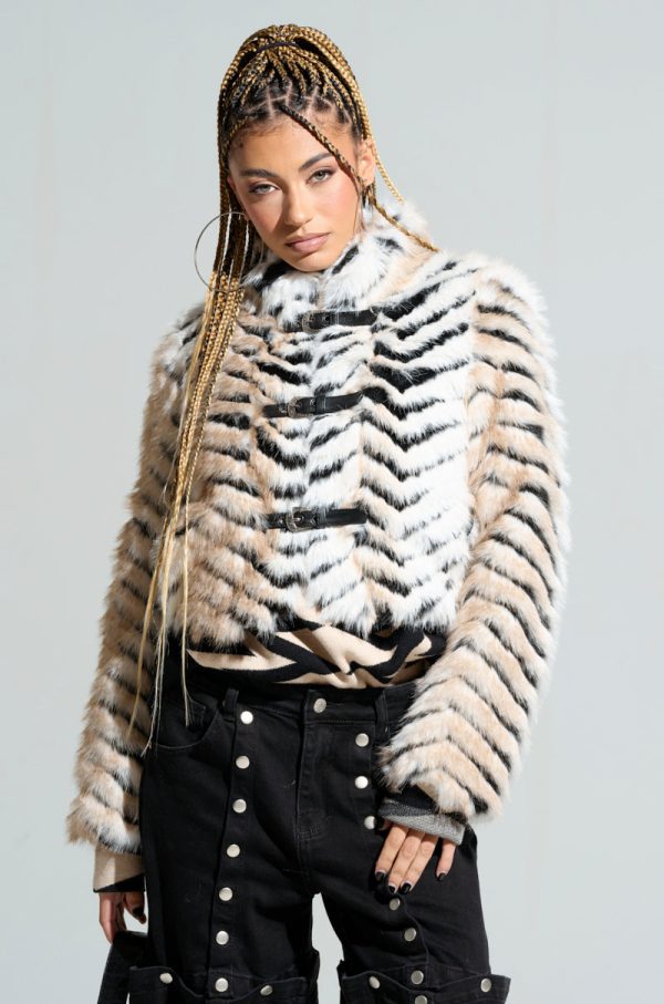 WILDER BUCKLE DETAIL FUR BOMBER on Sale