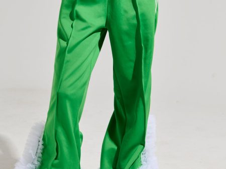 MODERN JAM TRACK PANT WITH TULLE IN GREEN Online now