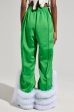 MODERN JAM TRACK PANT WITH TULLE IN GREEN Online now