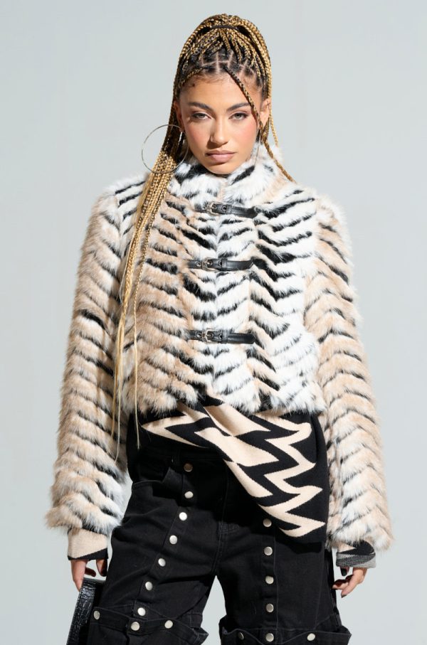 WILDER BUCKLE DETAIL FUR BOMBER on Sale