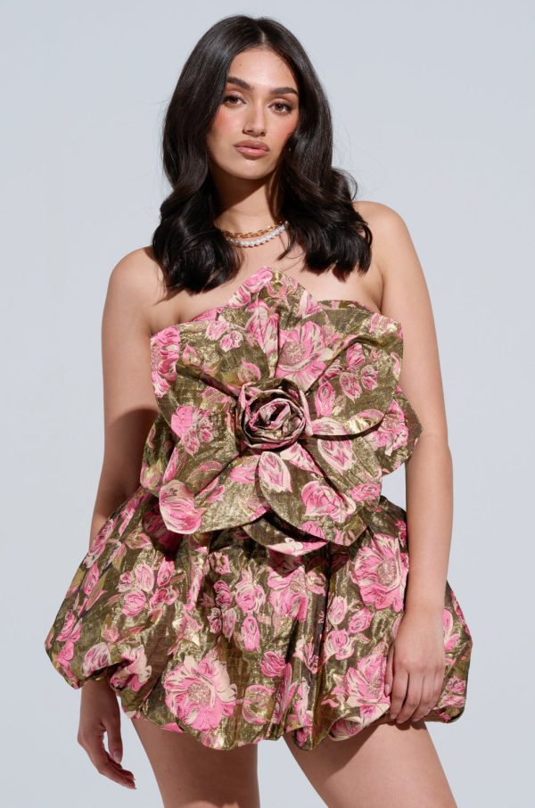 WILD CHILD BROCADE MINI DRESS For Sale